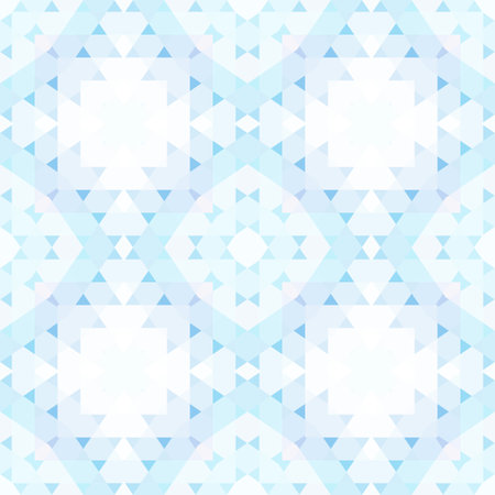Abstract seamless pattern of geometric shapes. Light shades of blue and purple.