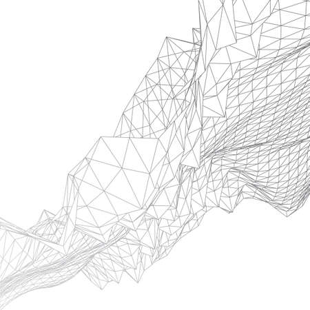 Abstract background in the style of low poly design. 3D landscape in virtual reality.のイラスト素材