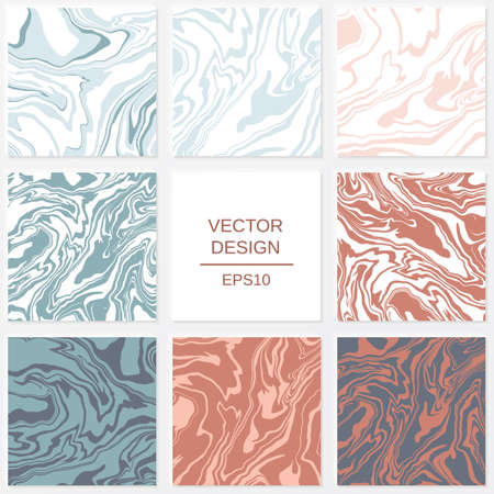 Set of abstract backgrounds in marble style. Elements for design of packaging or invitations.のイラスト素材