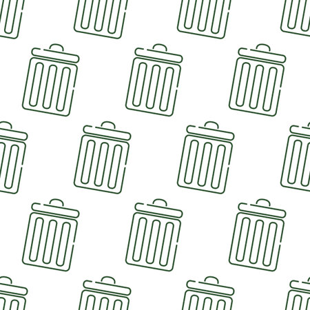 Seamless pattern with trash cans on a white background. Stock vector illustration.のイラスト素材