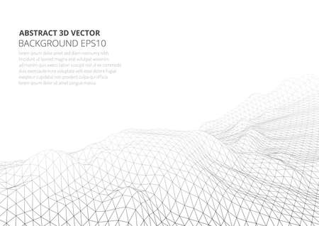 Abstract background in the style of low poly design. 3D landscape in virtual reality. Space for text.のイラスト素材