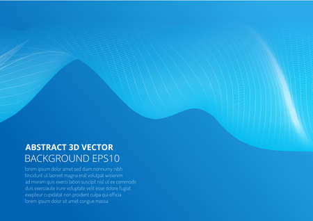 Abstract template with space for text. 3D body wave moves in the air. Stock vector illustration.のイラスト素材