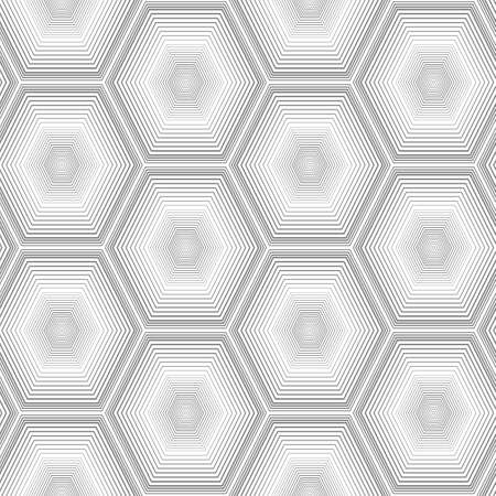 Abstract pattern with volumetric geometric shapes from lines. Image with optical illusion.のイラスト素材