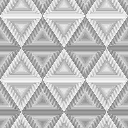 Abstract pattern with volumetric geometric shapes from lines. Image with optical illusion.のイラスト素材