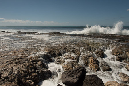 Breaking waves on Oahu, Hawaii