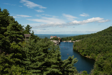 Lake Mohonk in the summerの写真素材