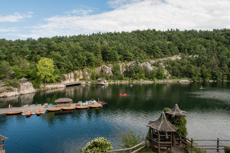 Lake Mohonk in the summerの写真素材