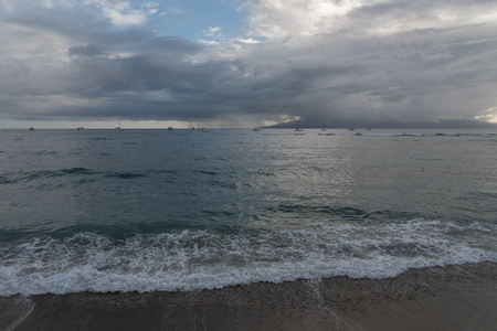 Stormy sunset on Maui, Lahainaの写真素材