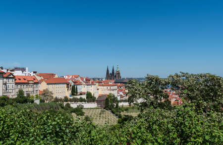 Panoramic view of Prague in the summerの写真素材