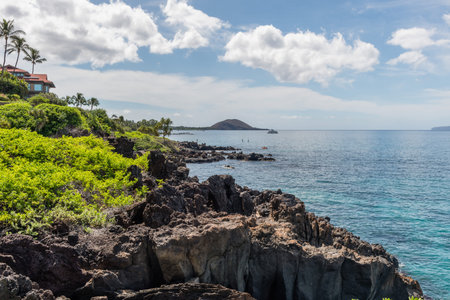 Scenic Wailea coastline vista, Maui, Hawaii