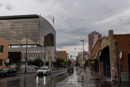 Scenic downtown Tucson Vista after heavy monsoonal rainstorm, southern Arizona