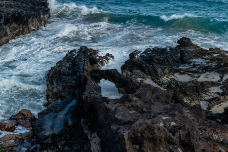 Beautiful Kapalua Coastal Trail vista on Maui, Hawaiiの写真素材
