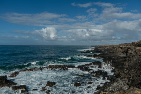 Beautiful west Oahu vista along the Kaena Point trail, Hawaii