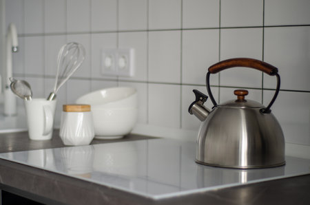 Modern stylish scandinavian kitchen interior with kettleの素材 [FY310169354391]