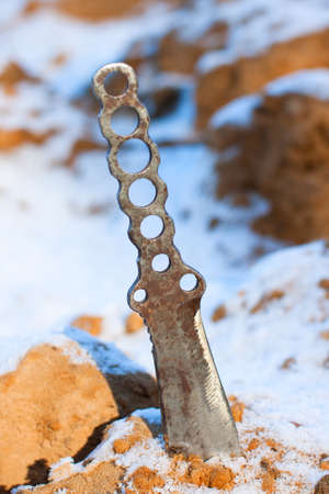 Knife hiking on tree sharp blade criminalの写真素材