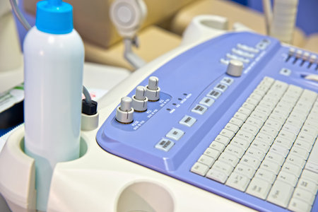 Close up of Ultrasonography machine in examination room