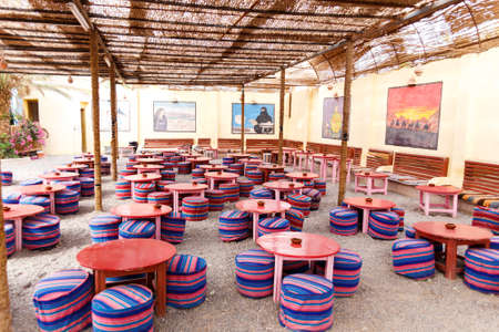 HURGHADA, EGYPT - MAY 18, 2015: Cafe for tourists going to safari trip in Egypt desertのeditorial素材