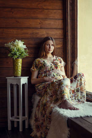 Beauty Pregnant Woman . Pregnant Belly. Beautiful Pregnant Woman Expecting Baby. Maternity concept.の写真素材