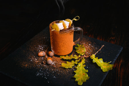 Glintwine with dark beer and ginger honeyの写真素材