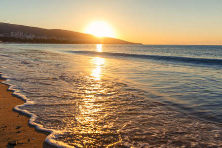 Sunrise on Black Sea near the Nessebar, Bulgariaの写真素材