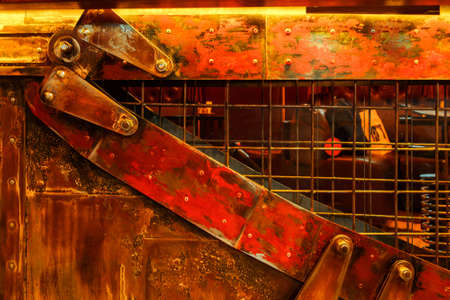 background vintage steampunk with rusty metal gearの写真素材