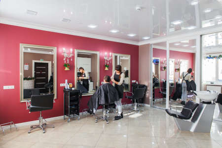 Grodno, Belarus - December 12, 2017: Interior of beauty salon Art Lokのeditorial素材