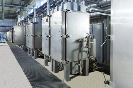 drying chamber for yarn the factory production of clothingの写真素材