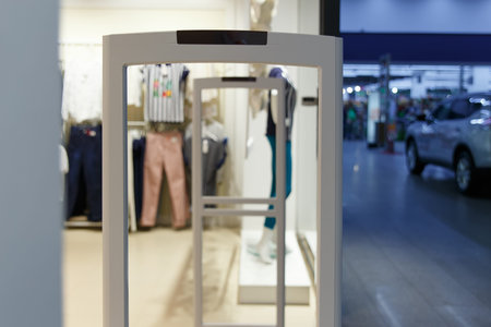 Scanner entrance gate for prevent theft in clothing storeの写真素材