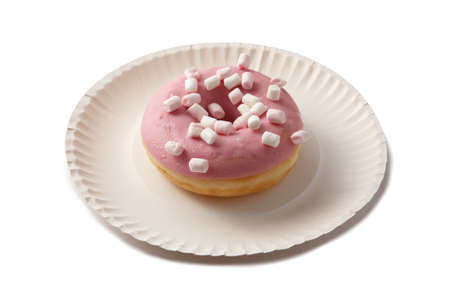 Sweet doghnut in glaze decorated with sprinklesの写真素材