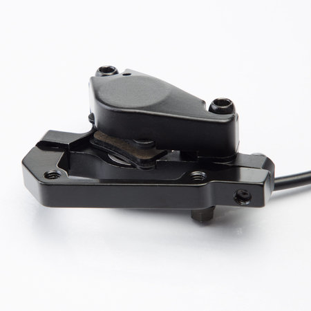 A mtb hydraulic disc brake caliper isolated on white background