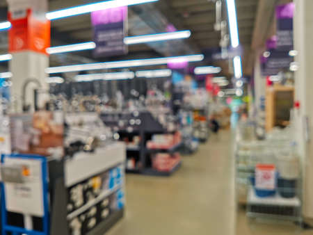 Abstract blur background of discount store for construction home - can use to improve your product to completeの写真素材