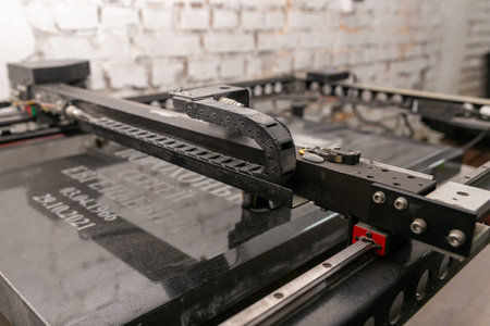 Stone engraving machine, perfect for creating intricate designs and personalized stonework for...