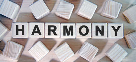 Harmony - a gentle text of relaxation on cubsの写真素材