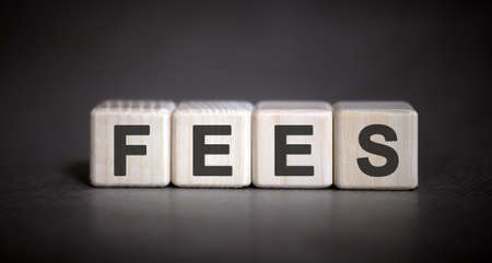 FEES - financial business concept on a dark backgroundの写真素材