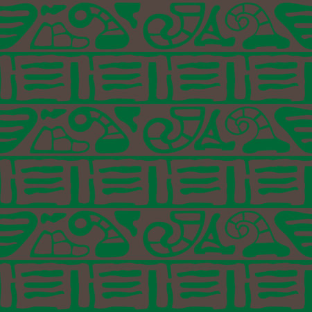 Geometric tribal colored seamless pattern. Saved in swatches.のイラスト素材