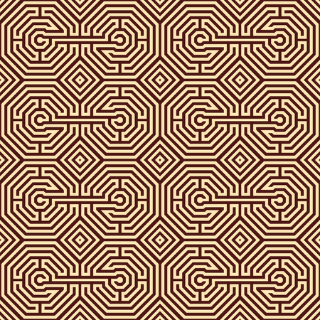 Seamless labyrinth pattern saved in swatches.のイラスト素材