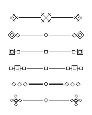 Vector set of calligraphic and  graphic design elements (text divider, pattern, monogram, curlicues, flower) for page decoration, Greeting Cards (wedding, Valentine's day, birthday, holidays).のイラスト素材