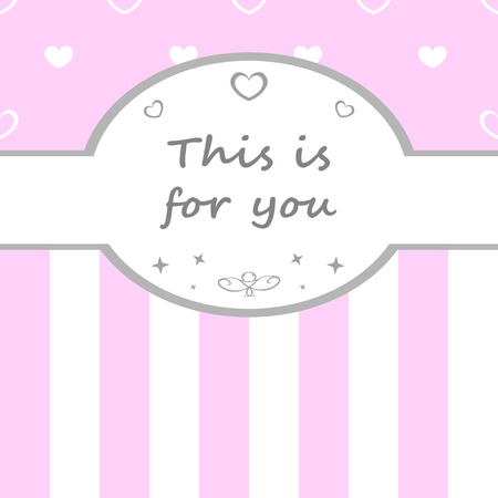Cute scrapbook elements. Vector illustration. White-pink backgroundのイラスト素材