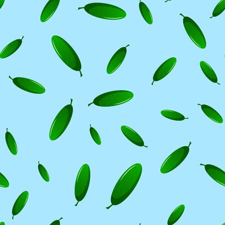 seamless pattern with cucumbers on a blue backgroundのイラスト素材