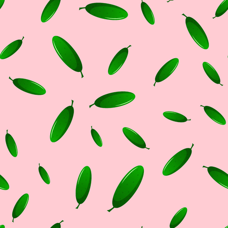 seamless pattern with cucumbers on a pink backgroundのイラスト素材