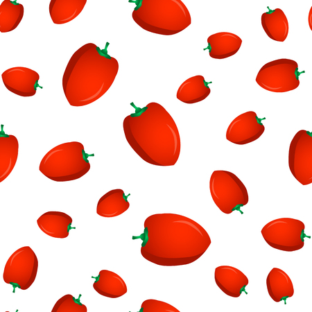 Seamless pattern with sweet pepper on a white backgroundのイラスト素材