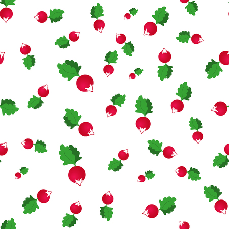seamless pattern with radish on a white backgroundのイラスト素材
