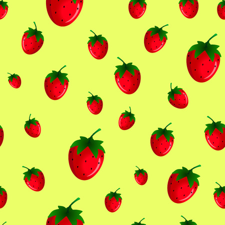 Strawberry seamless pattern. Good for wallpaper, wrapping papers and texture. Vector illustration.のイラスト素材