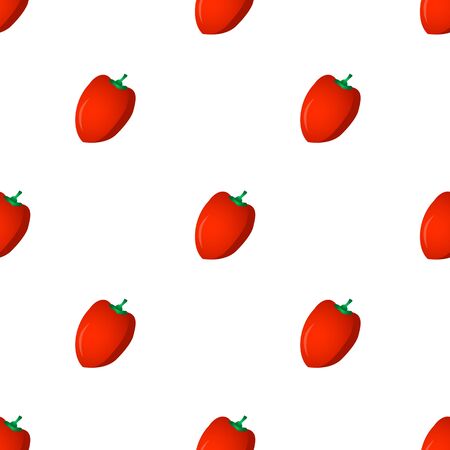 Very high quality original trendy vector seamlesss pattern with red bell pepperのイラスト素材