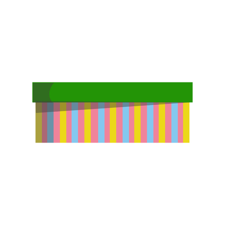 Different gift box with ribbon and bow. Flat design. Vector illustration on white backgroundのイラスト素材