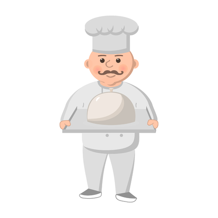 Fat cartoon chef. Vector clip art illustration with simple gradients.のイラスト素材