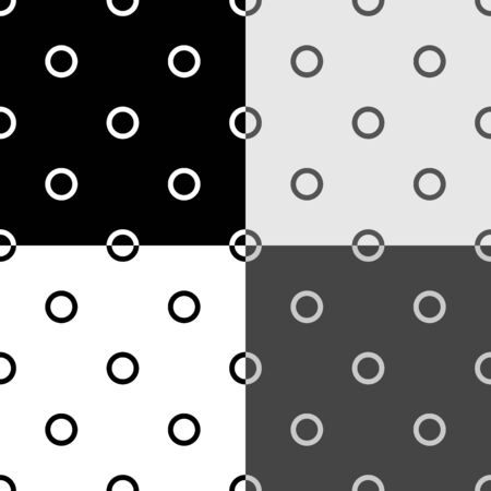 Polka circle pattern set, retro vector seamless background.のイラスト素材