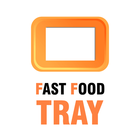 Bright plastic tray for fast food. Vector illustrationのイラスト素材