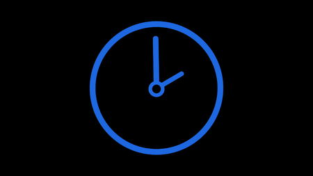 Animation rotating clock on the dial. 12 hour formatの写真素材