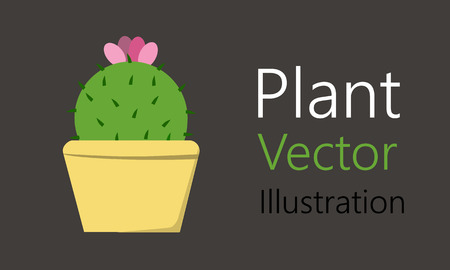 Flower pot with plant. It is used for design as an element for the interior. Vector illustrationのイラスト素材